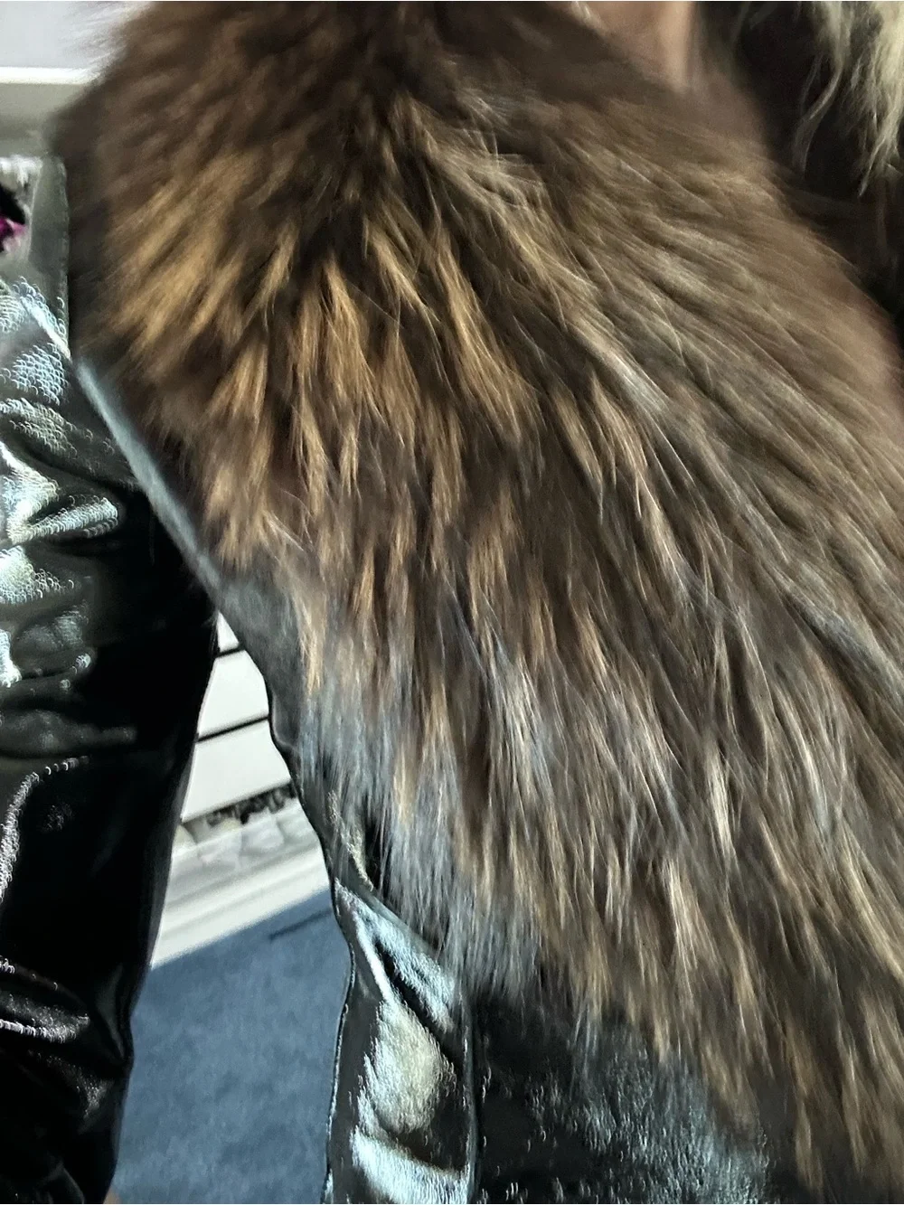 Brown Real Fur Collar Scarf